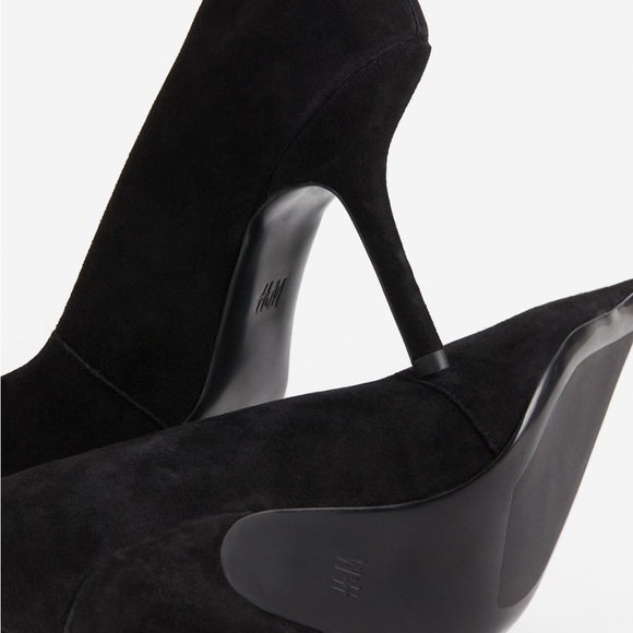 Elegant Black pointy Women's Heels Suede - Picture 6 of 9
